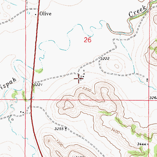 Topographic Map of 03S50E26CDAA01 Well, MT