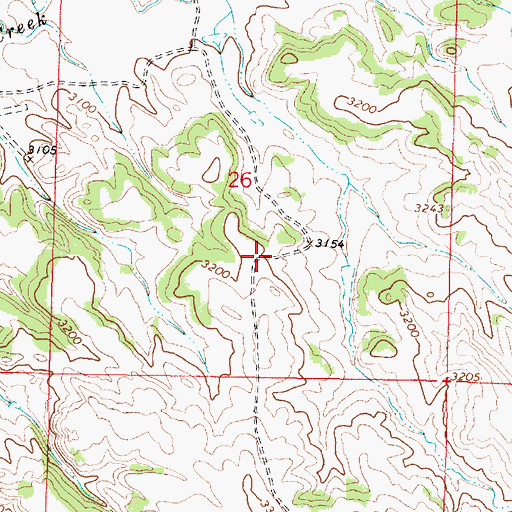 Topographic Map of 03S45E26DBCB01 Well, MT