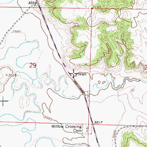Topographic Map of 03S45E29DAAC01 Well, MT