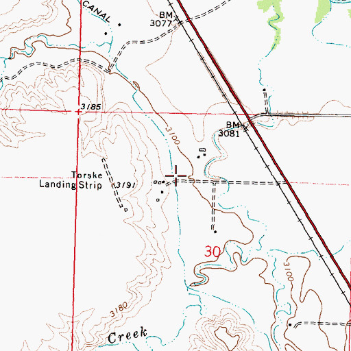 Topographic Map of 03S35E30BA__01 Well, MT