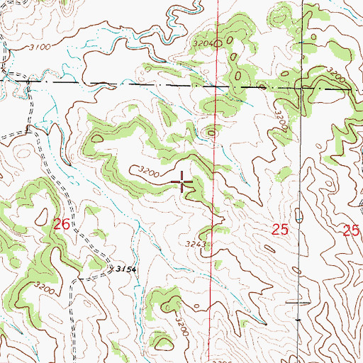 Topographic Map of 03S45E26ADAC01 Well, MT