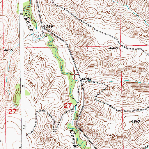 Topographic Map of 03S20E27ABDD01 Well, MT