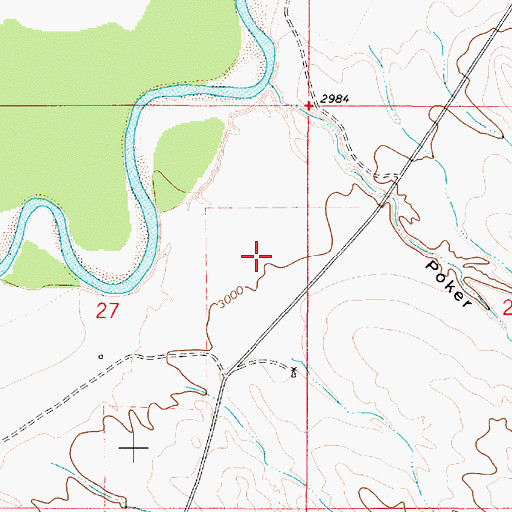 Topographic Map of 03S52E27AD__01 Well, MT
