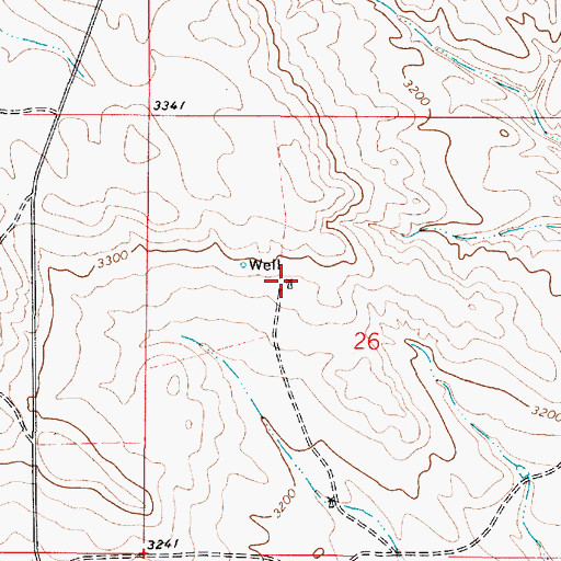 Topographic Map of 03S51E26BDCA01 Well, MT
