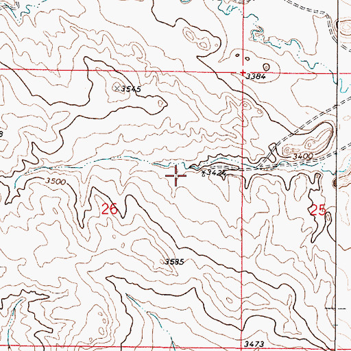 Topographic Map of 03S49E26ADBD01 Well, MT