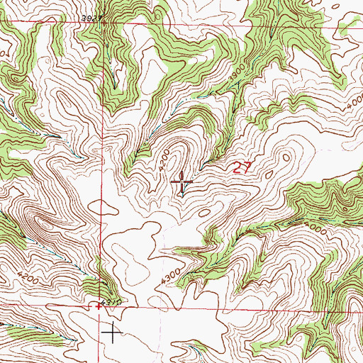 Topographic Map of 03S45E27ACBB01 Well, MT
