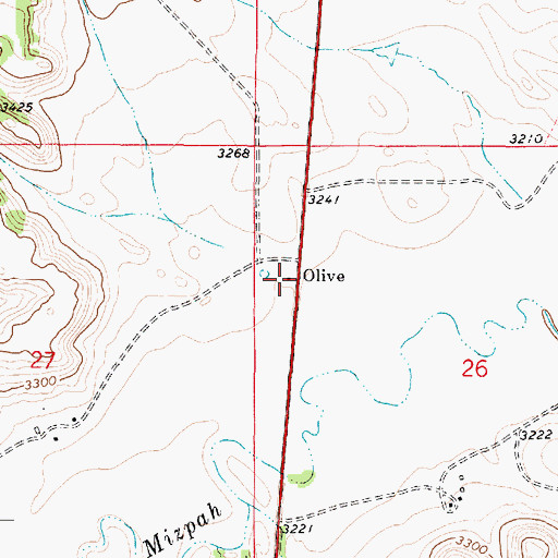 Topographic Map of 03S50E26BCBA01 Well, MT