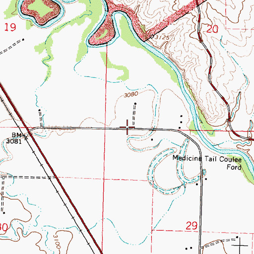 Topographic Map of 03S35E20CC__01 Well, MT