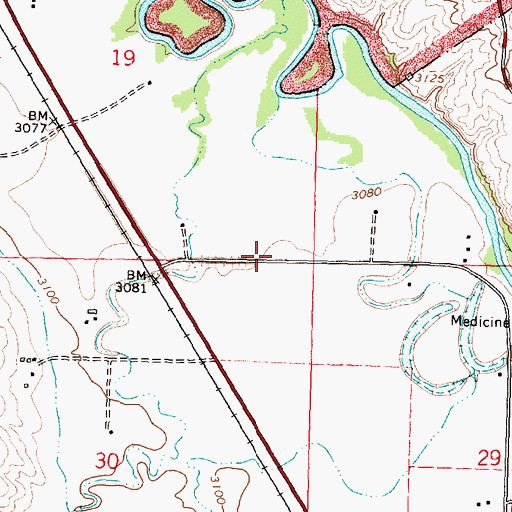 Topographic Map of 03S35E19DD__01 Well, MT