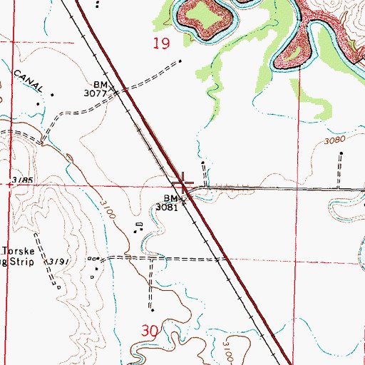 Topographic Map of 03S35E19DC__01 Well, MT