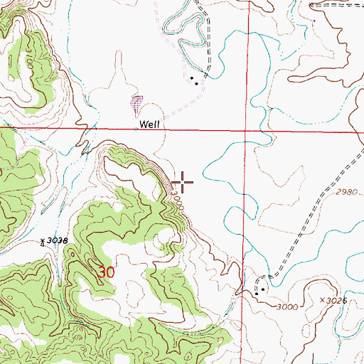 Topographic Map of 03S45E19DDBC02 Well, MT