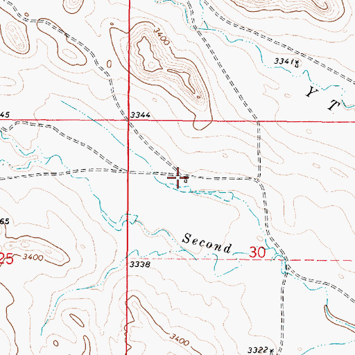Topographic Map of 03S50E30BBDD01 Well, MT
