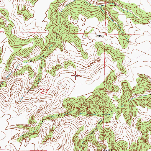 Topographic Map of 03S45E27AAAA01 Well, MT