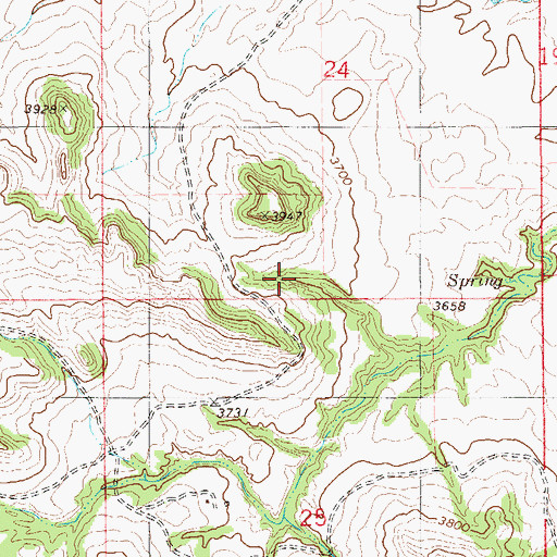 Topographic Map of 03S60E24CDDC01 Well, MT
