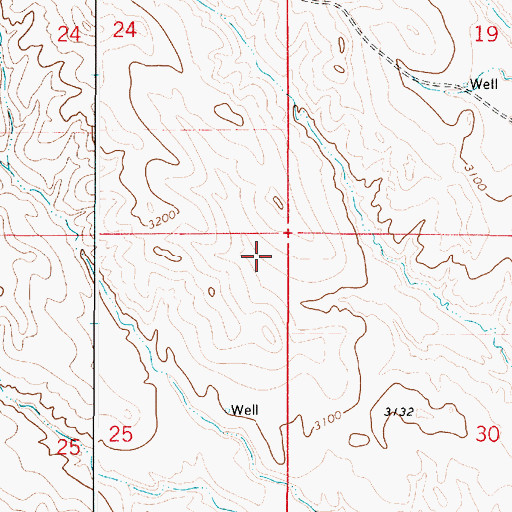Topographic Map of 03S51E25AAA_01 Well, MT