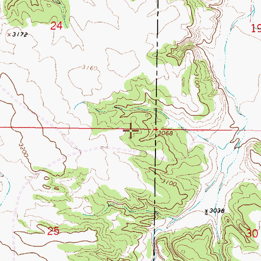 Topographic Map of 03S45E19DCCD01 Well, MT