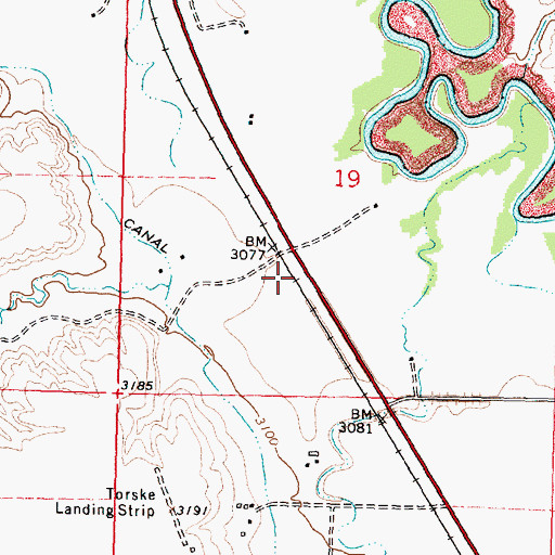 Topographic Map of 03S35E19CA__01 Well, MT