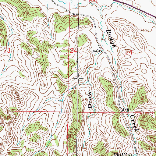 Topographic Map of 03S54E25BCBD01 Well, MT