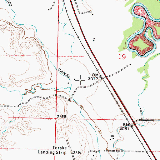 Topographic Map of 03S35E19CBDD01 Well, MT