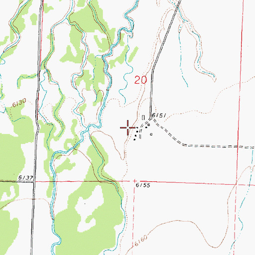 Topographic Map of 03S15W20DBCC02 Well, MT