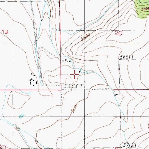 Topographic Map of 03S05E20CC__01 Well, MT