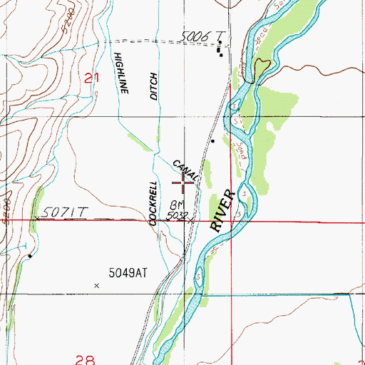 Topographic Map of 03S04E21DDBD01 Well, MT