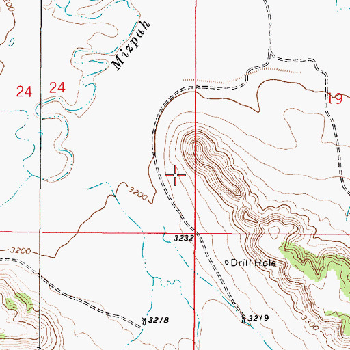 Topographic Map of 03S50E24DDAB01 Well, MT