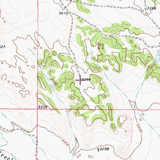 Topographic Map of 03S50E21CDBA01 Well, MT