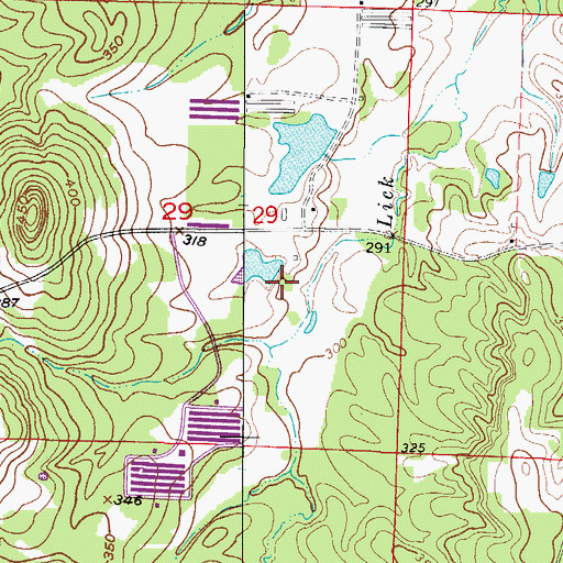 Topographic Map of Rolling Hills Pond Dam, AR