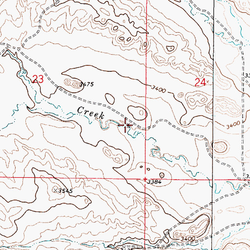 Topographic Map of 03S49E23DADC01 Well, MT