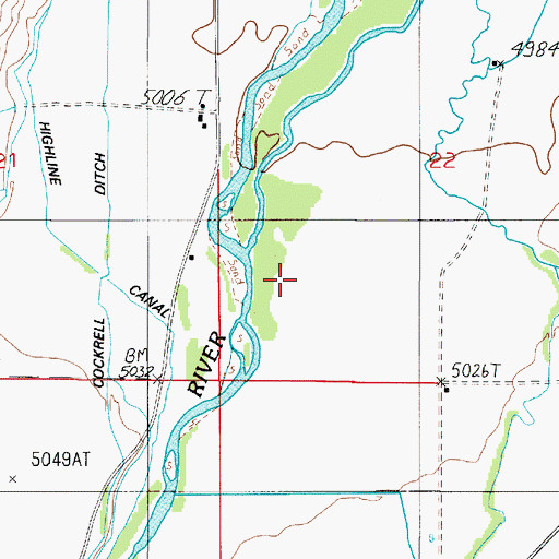 Topographic Map of 03S04E22CBDC01 Well, MT