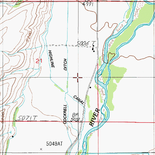 Topographic Map of 03S04E21DA__01 Well, MT