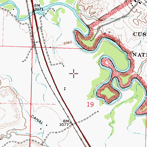 Topographic Map of 03S35E19BA__01 Well, MT