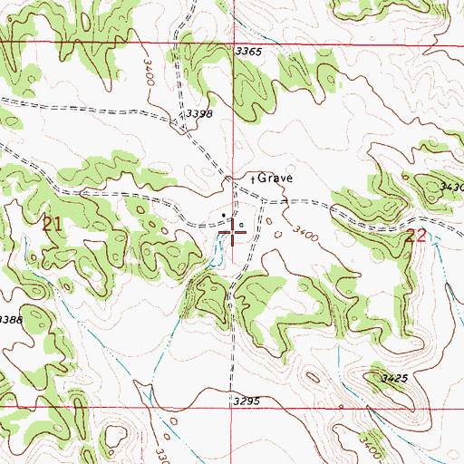 Topographic Map of 03S50E22CBBB01 Well, MT
