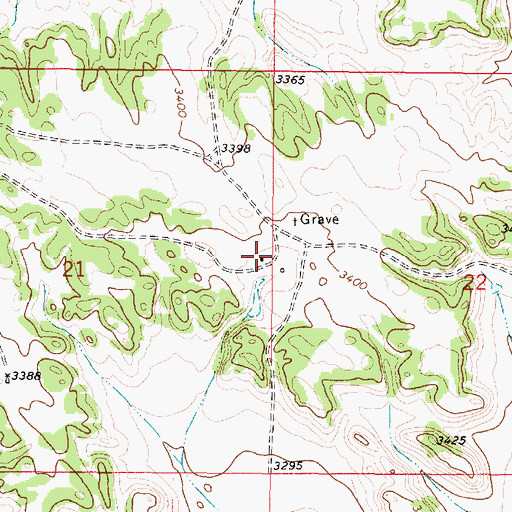 Topographic Map of 03S50E21ADDD01 Well, MT