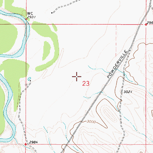 Topographic Map of 03S52E23BBD_01 Well, MT