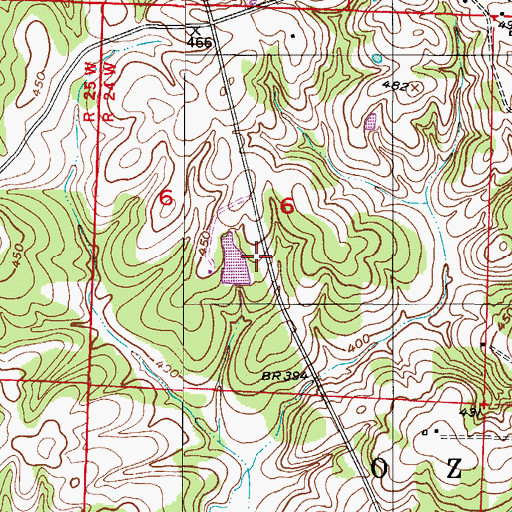 Topographic Map of T A Smith Lake Dam, AR