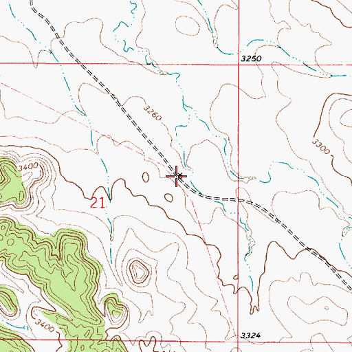 Topographic Map of 03S51E21ADCB01 Well, MT