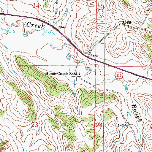 Topographic Map of 03S46E23AABD01 Well, MT