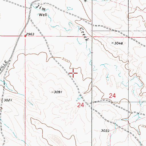 Topographic Map of 03S52E24BDA_01 Well, MT