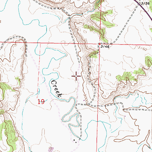 Topographic Map of 03S45E19DDBD01 Well, MT