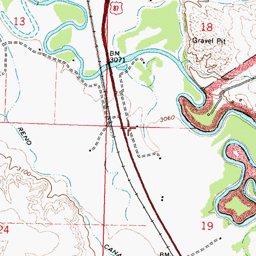 Topographic Map of 03S35E19AABA01 Well, MT