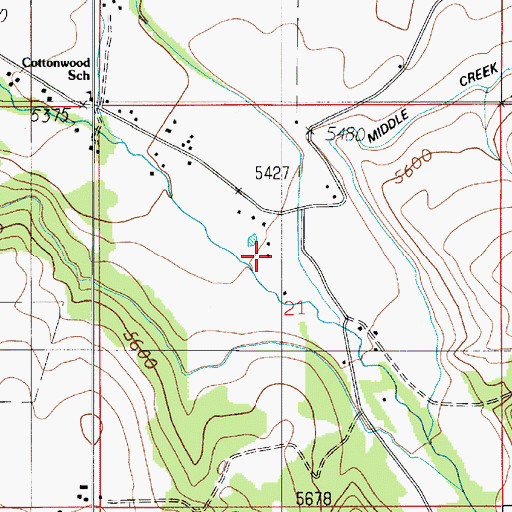 Topographic Map of 03S05E21BD__02 Spring, MT