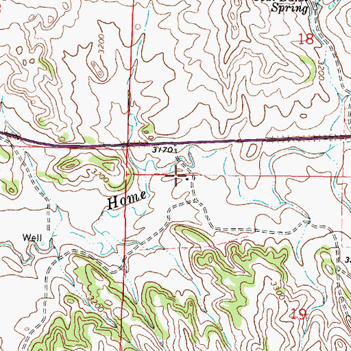 Topographic Map of 03S46E19BBAB01 Well, MT