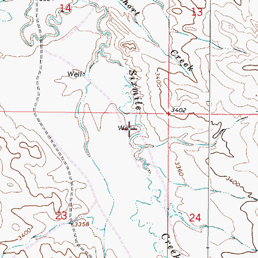 Topographic Map of 03S48E23AABD01 Well, MT