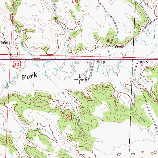 Topographic Map of 03S45E21ABCD01 Well, MT