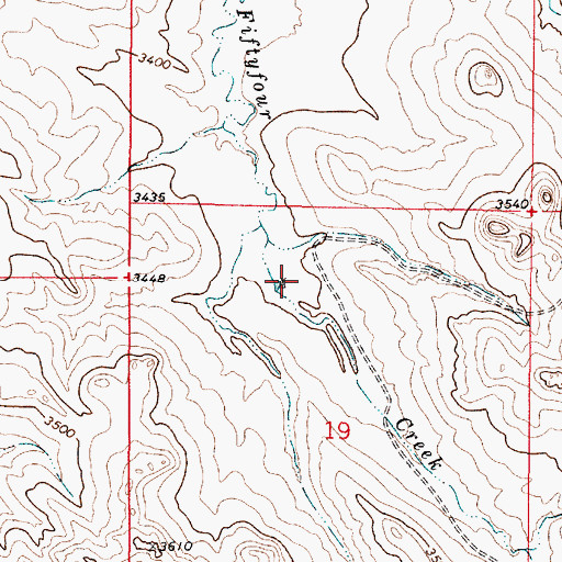 Topographic Map of 03S49E19BADB01 Well, MT