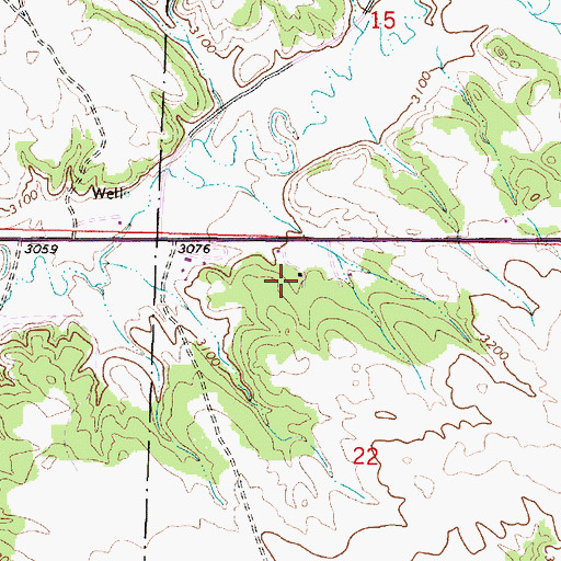 Topographic Map of 03S45E22BABD01 Well, MT