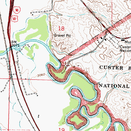 Topographic Map of 03S35E18DCBD01 Well, MT