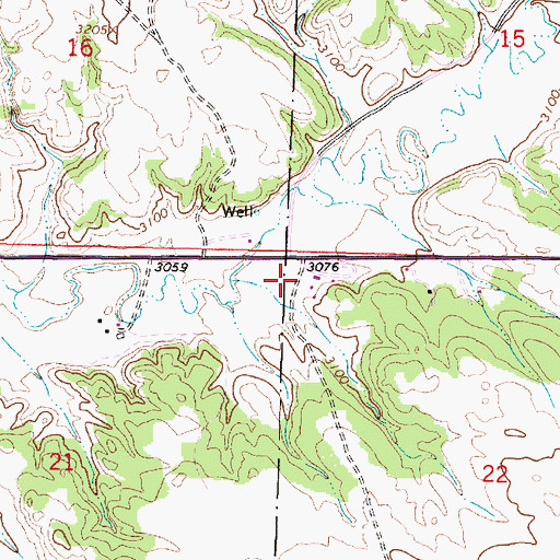 Topographic Map of 03S45E22BBBC01 Well, MT